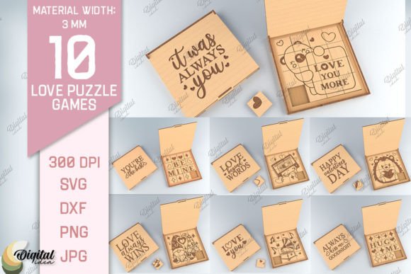 3D Love Puzzle Game SVG Bundle for Creative Design Projects