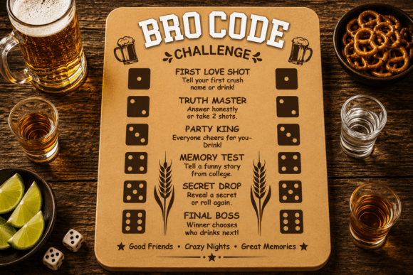 Bro Code Challenge Laser Cut SVG