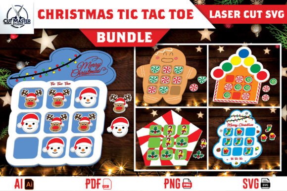 Christmas Tic Tac Toe Game SVG Bundle
