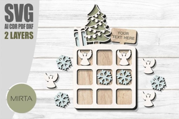 Christmas Tic Tac Toe SVG Laser Cut Game: A Festive Craft for Holiday Fun