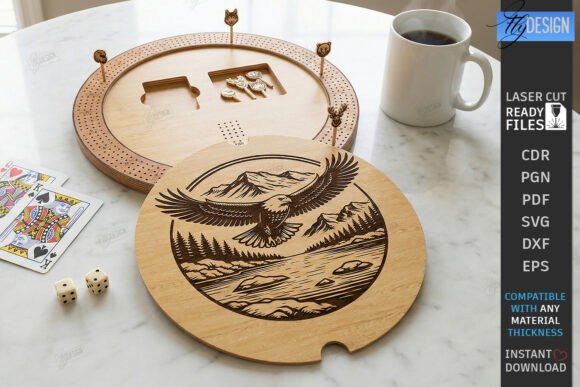 Cribbage Board Game Laser Cut CNC File