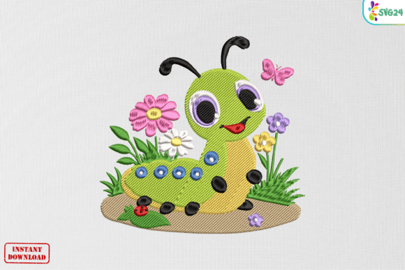 Cute Spring Garden Caterpillar: Bringing Cheerful Vibes to Your Embroidery Collection