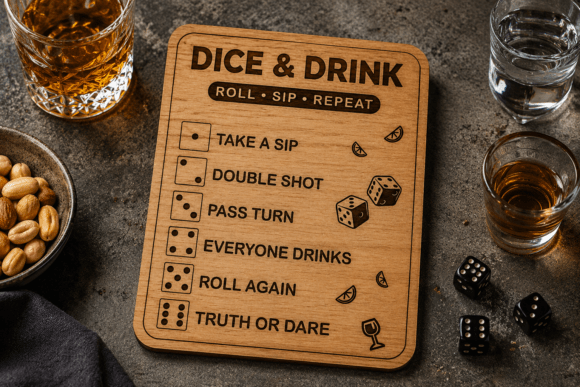 Dice Drink Laser Cut SVG: The Ultimate Party Game Template
