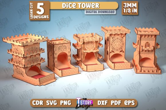 Dice Tower Bundle for CNC Engraving & Cutting