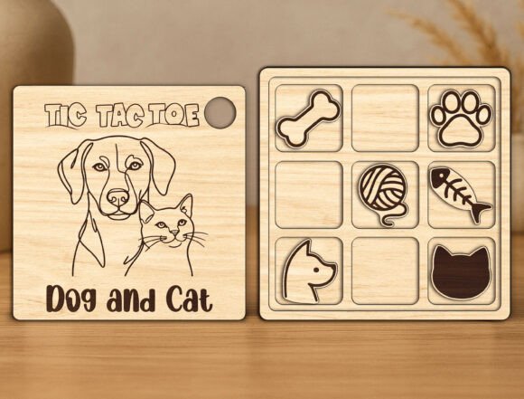 Dog and Cat Tic Tac Toe Laser Game