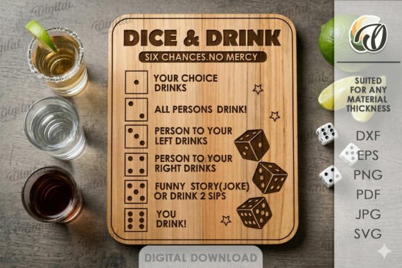 Drinking Game Laser Cut: Digital Designs
