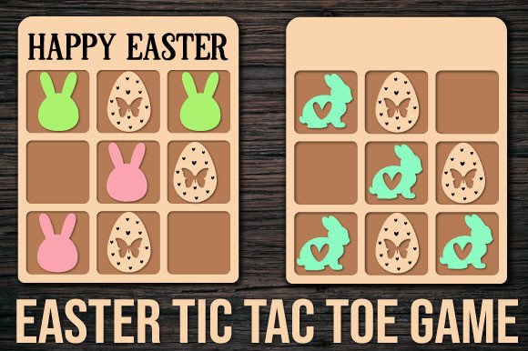 Easter Tic Tac Toe Game Laser Cut
