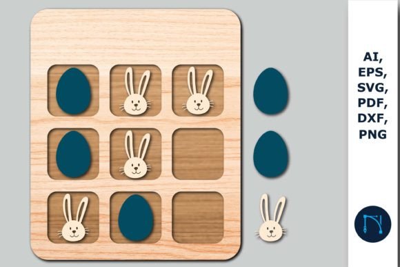 Easter Tic Tac Toe Game SVG for Laser Cutting Projects