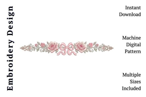 Floral Bow Border: Elevating Textiles with Timeless Elegance