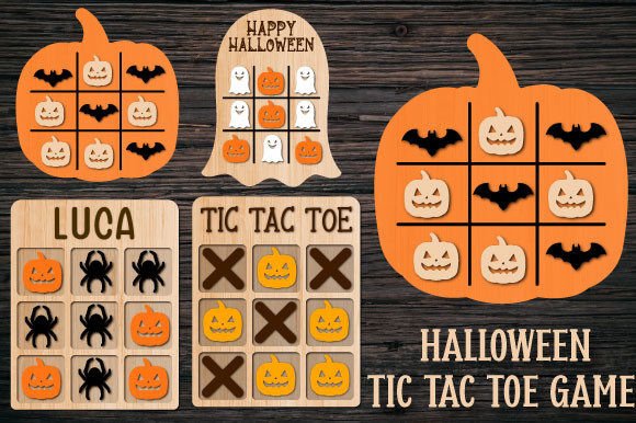 Halloween Tic Tac Toe Game Laser Cut Files
