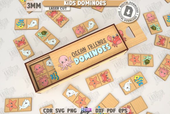 Kids Dominoes Laser Cut Blocks Puzzle