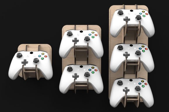 Laser Cut Game Controller Wall Stand SVG: Organize Your Gaming Space with Precision