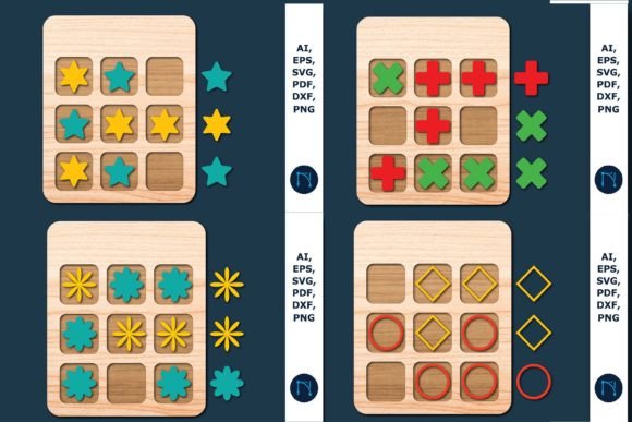 Laser Cut Shape Tic Tac Toe Game Bundle: A Practical Design Resource for Creative Projects