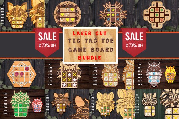 Laser Cut Tic Tac Toe Game Board Bundle: A Creative Crafting Essential