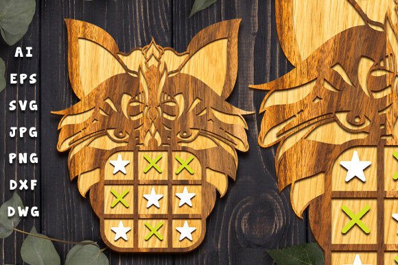 Laser Cut Wolf Tic Tac Toe Game Board: A Unique Fusion of Craft and Strategy