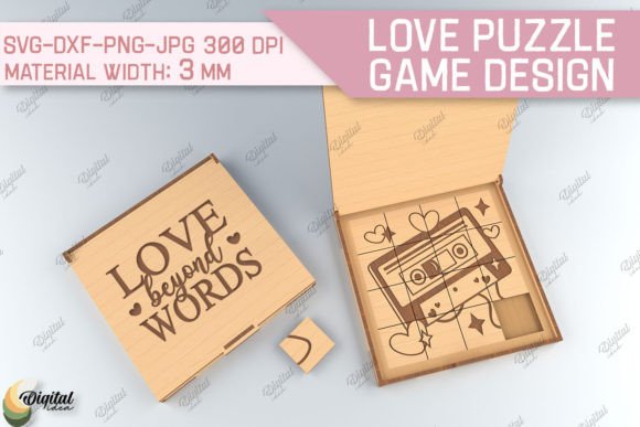 Love Puzzle Game SVG. Cassette Tape SVG