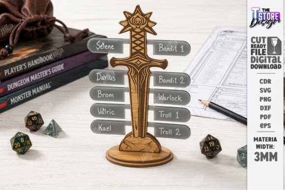 Mastering Tabletop Combat with the RPG Initiative Tracker Laser Cut CNC Design