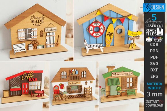 Mini House Entrance Laser Cut Bundle SVG