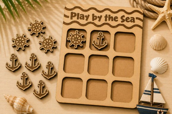 Nautical Tic Tac Toe Laser Cut SVG