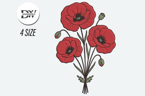 Red Poppy Flower Embroidery Design: A Strategic Asset for Creators and Brands