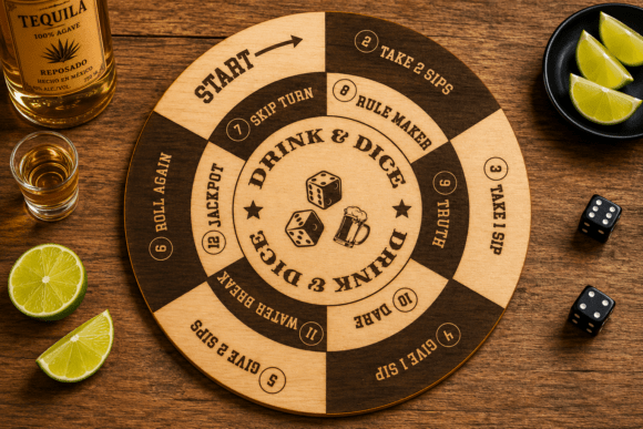 Ultimate Drink Dice Laser Cut SVG: The Ultimate Party Game Board Design