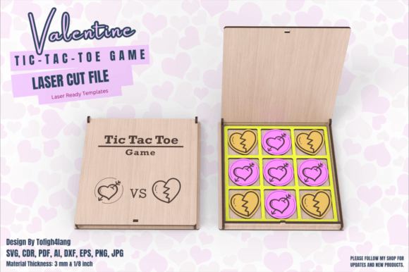 Valentine Tic Tac Toe Game Laser Cut: A Creative and Versatile Design for Laser Enthusiasts