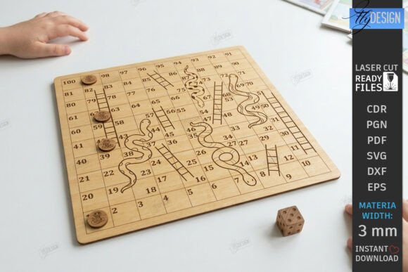 Vintage Board Game Designs Laser Cut