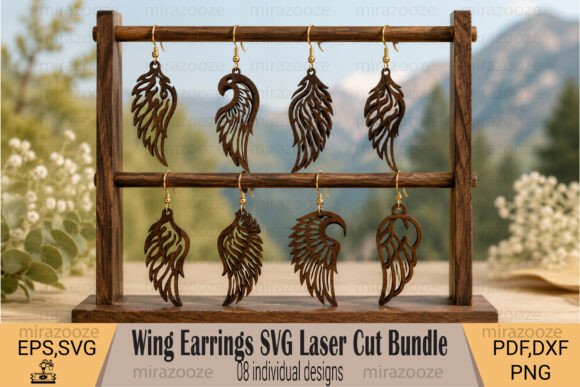 Wing Earrings SVG Laser Cut Bundle