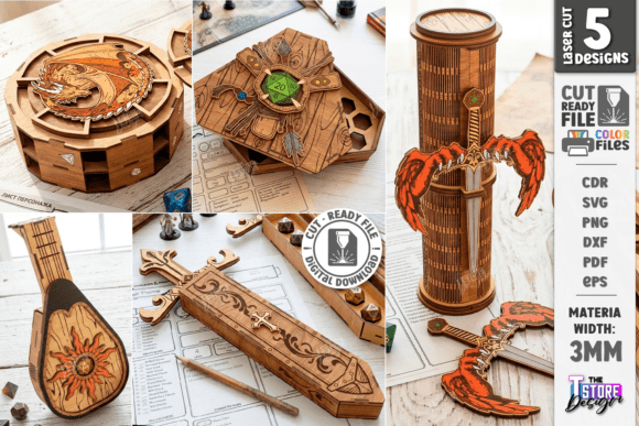 Wooden Dice Box Laser Cut Bundle CNC