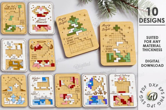 Wooden Puzzle Game Bundle for Laser Cutting